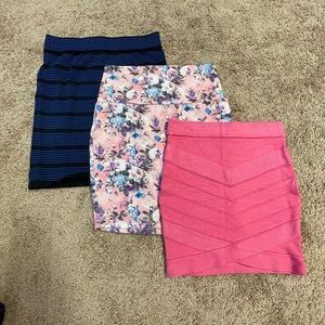3 mini skirts bundle
